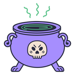 Cauldron poison color stroke halloween png svg design for t