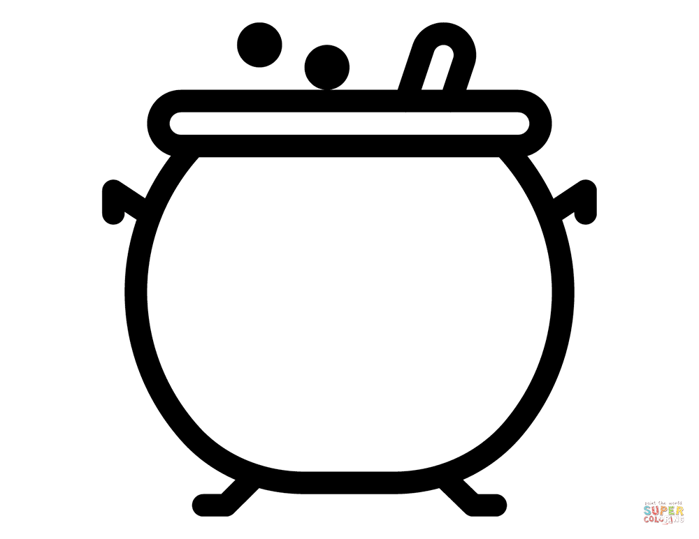 Halloween cauldron coloring page free printable coloring pages