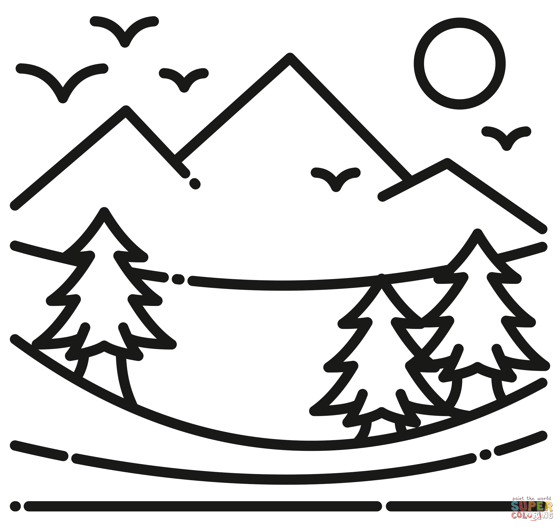 Valley coloring page free printable coloring pages