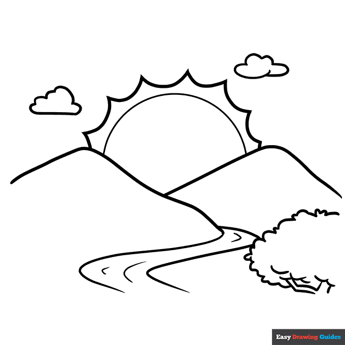 Free printable landscape coloring pages for kids