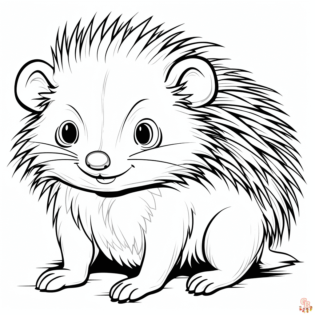 Printable porcupine coloring pages free for kids and adults