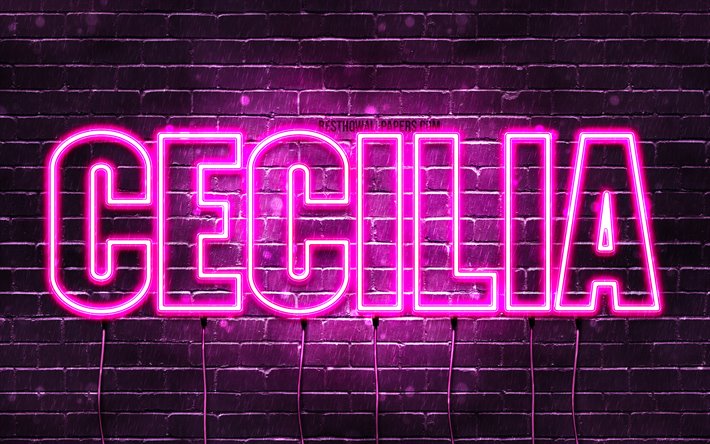 Download wallpapers cecilia k wallpapers with names female names cecilia name purple neon lights horizontal text picture with cecilia name for desktop free pictures for desktop free