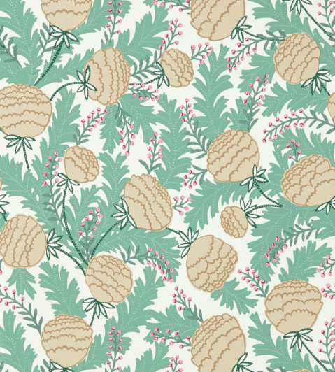 Cecilia wallpaper in sagebuttercream scion living