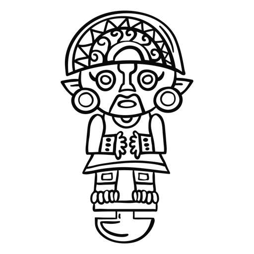 Peru inca idol stroke png svg design for t