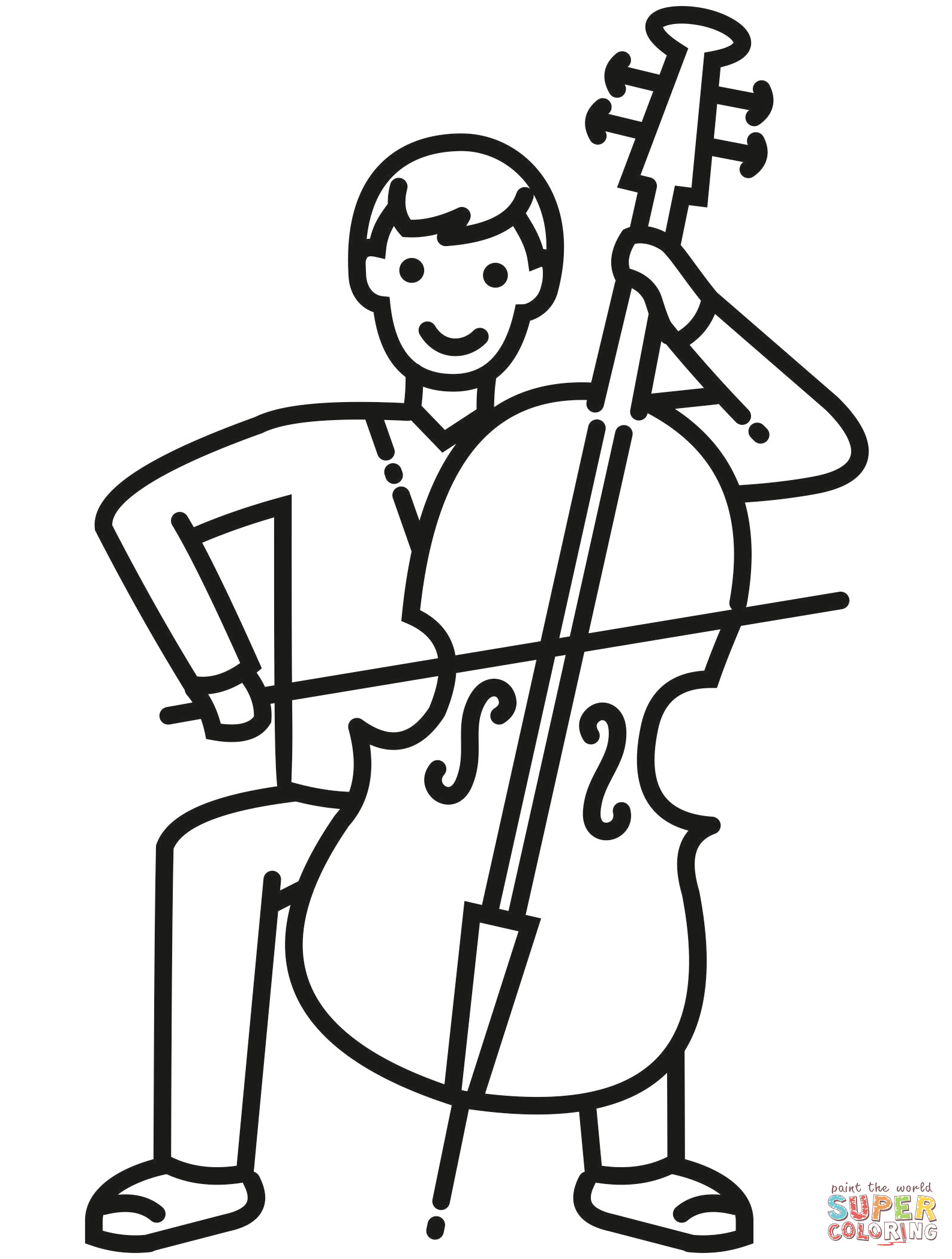 Cellist coloring page free printable coloring pages