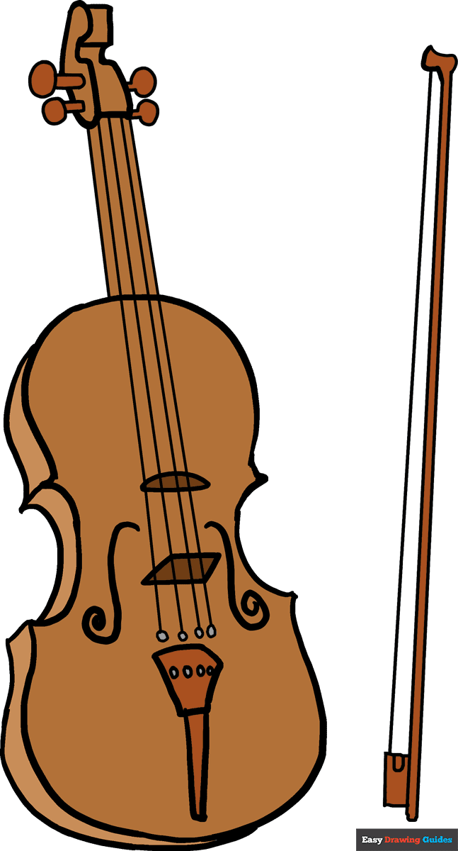 How to draw a violin