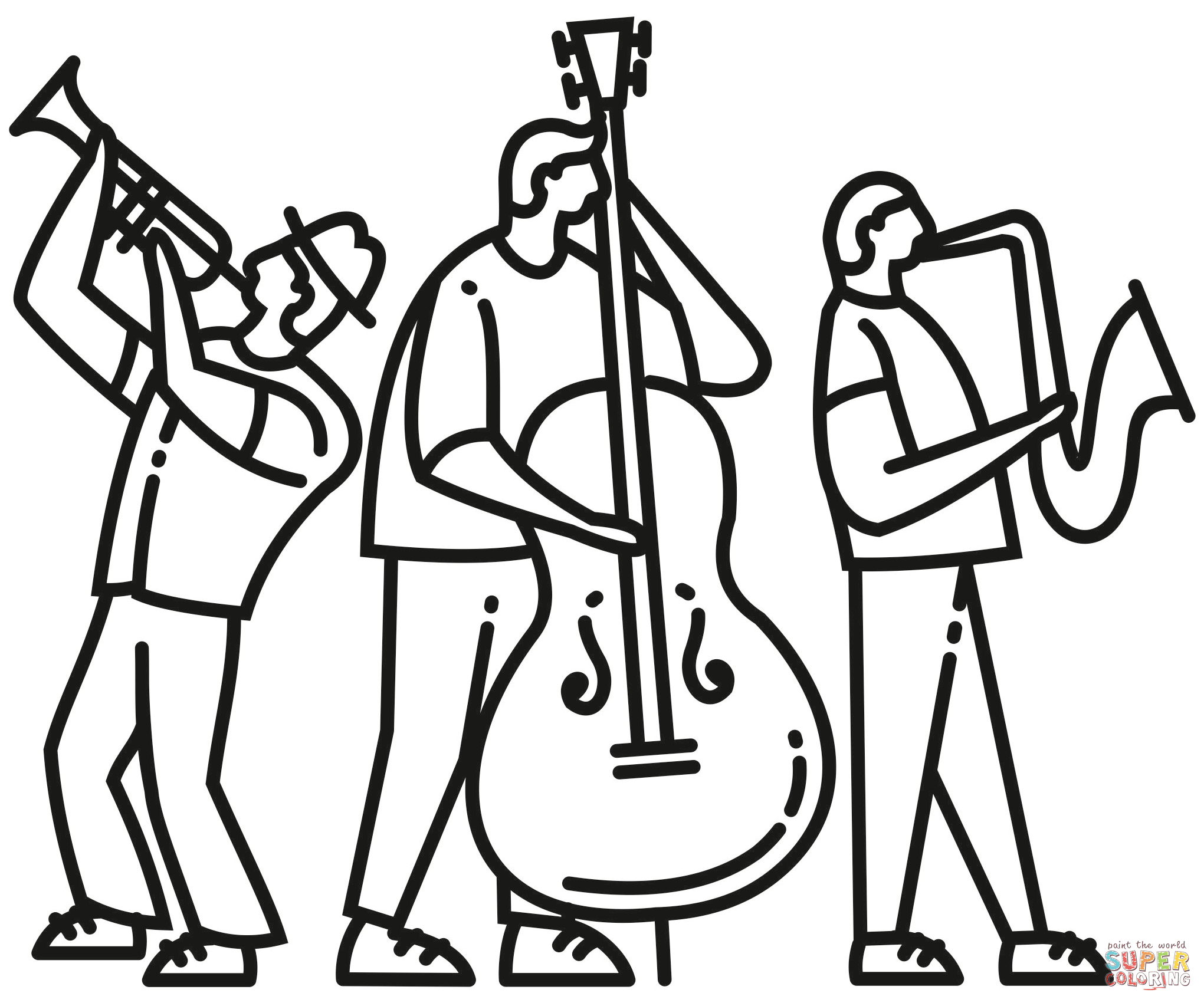 Jazz band coloring page free printable coloring pages