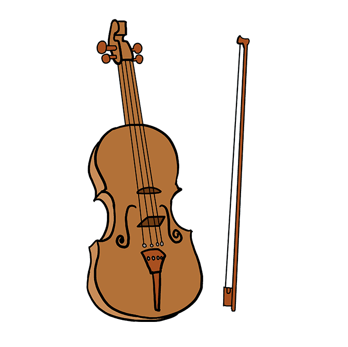 How to draw a violin