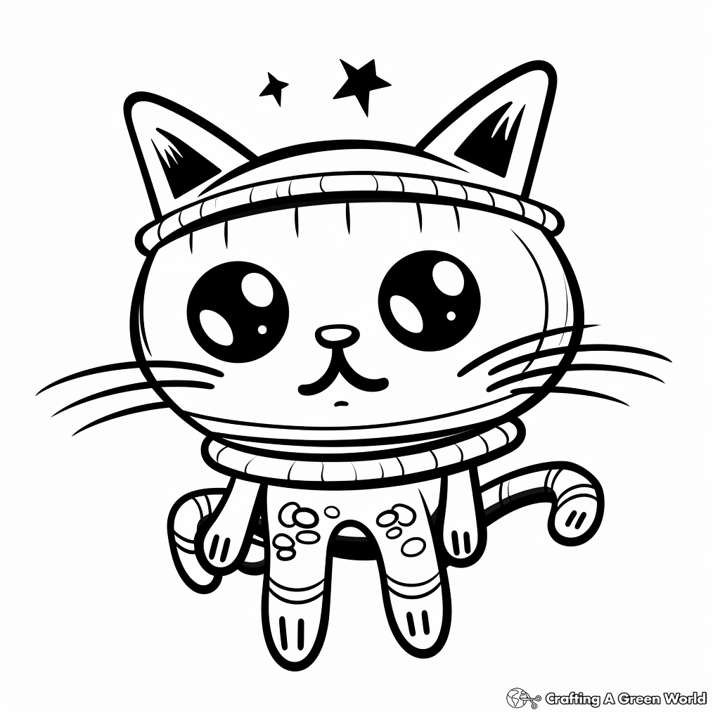 Flying cat coloring pages