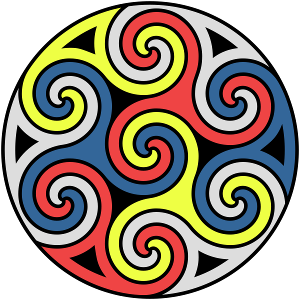 Faidhleinterlocked triskelions and partial triskelions in circlesvg