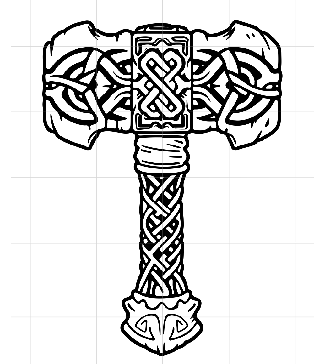 Thors hammer mjolnir svg file