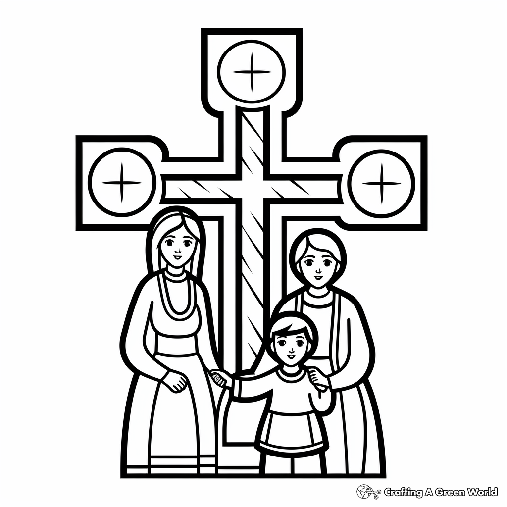 Cross coloring pages