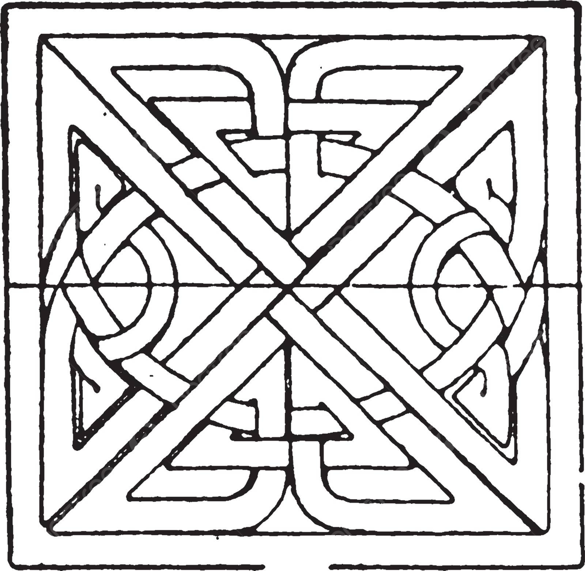 A celtic sculpture featuring basrelief scandinavian square panel design vector square art illustration png and vector with transparent background for free download