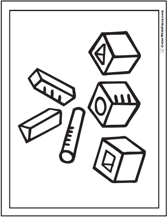 Geometric shapes free coloring pages