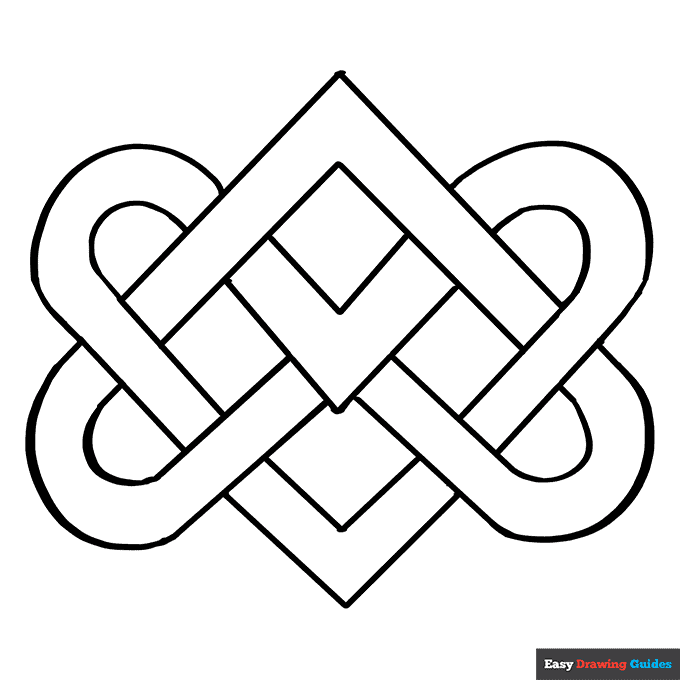 Celtic knot coloring page easy drawing guides