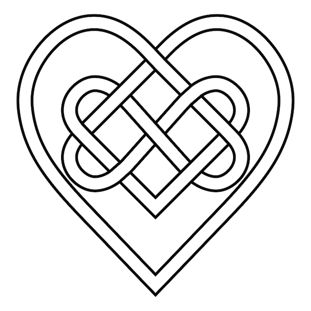 Premium vector celtic knot rune bound hearts infinity vector symbol sign of eternal love tattoo logo pattern of hearts