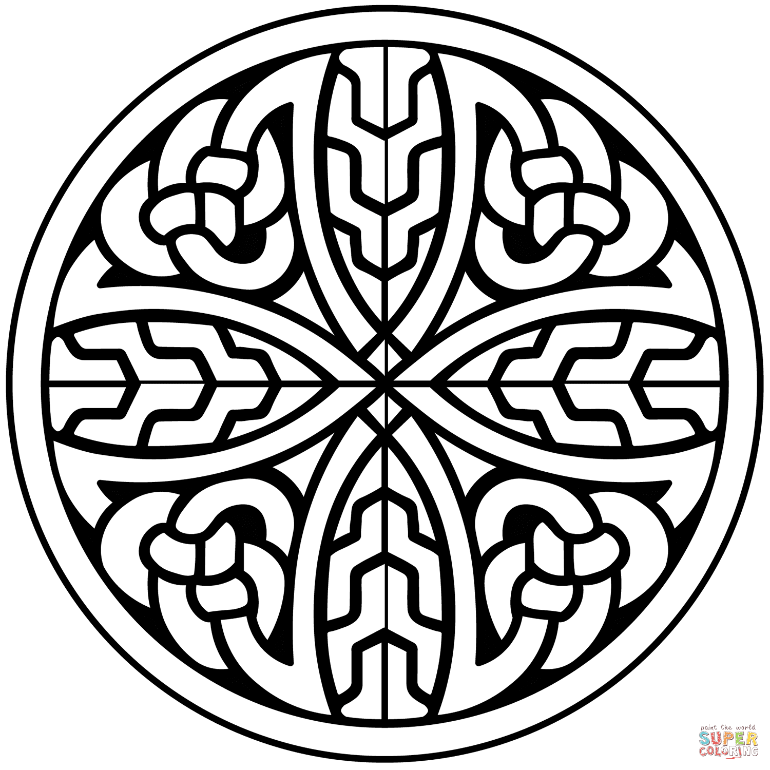 Celtic pattern coloring page free printable coloring pages