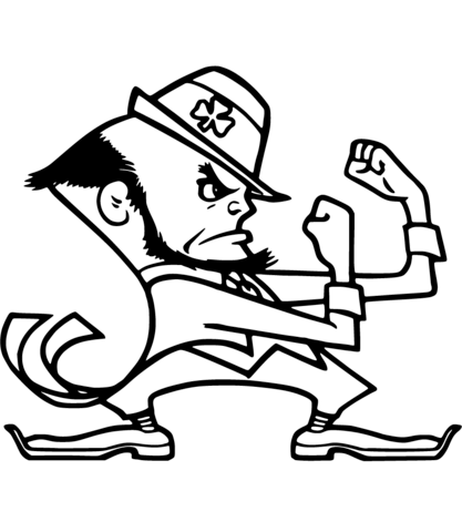 Notre dame leprechaun coloring page notre dame leprechaun football coloring pages coloring pages