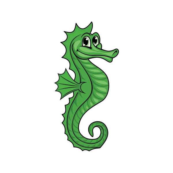 Printed vinyl green seahorse stickers factory