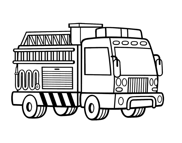 A fire truck coloring page