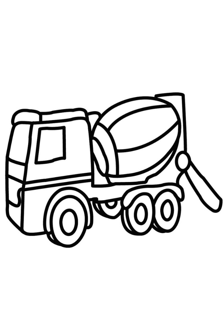 How to draw a concrete mixer truck