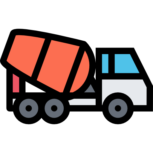 Concrete mixer coloring color icon