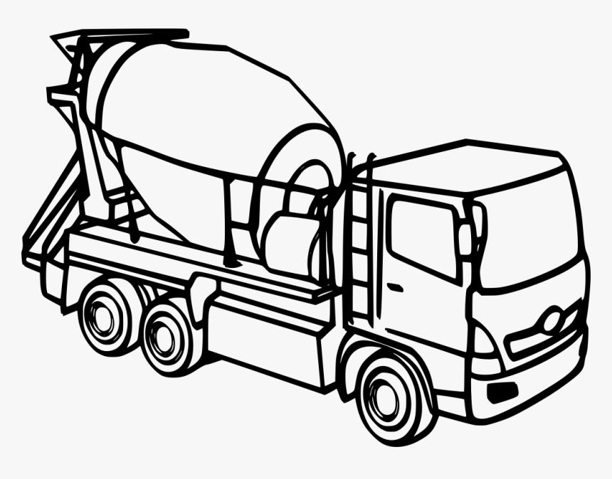 Color page concrete truck hd png download