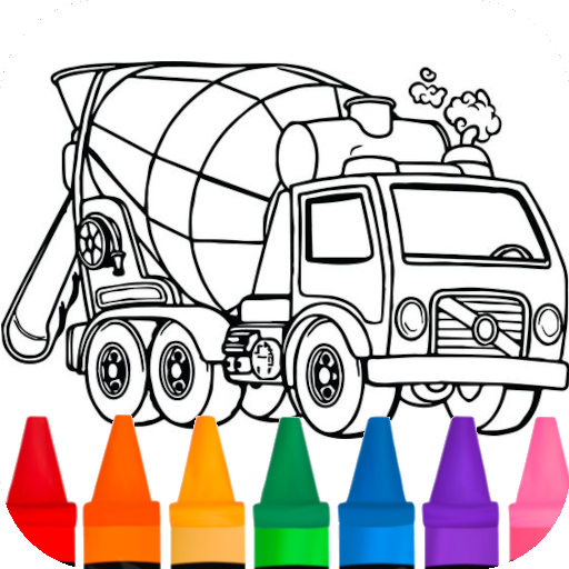 Coloring concrete mixer truck