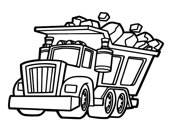 Truck loaded coloring page