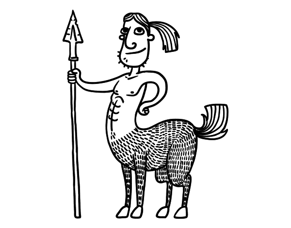 Centaur with spear coloring page