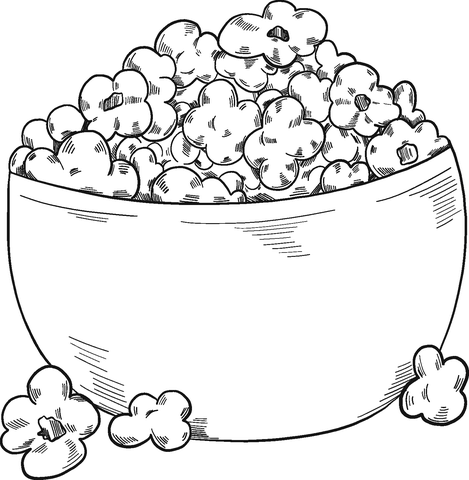 Popcorn coloring page free printable coloring pages