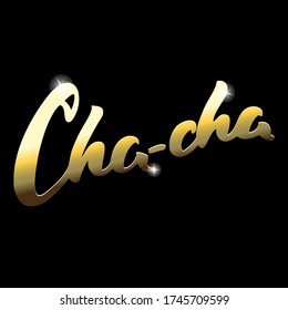 Chacha hand drawn gold word chacha stock vector royalty free