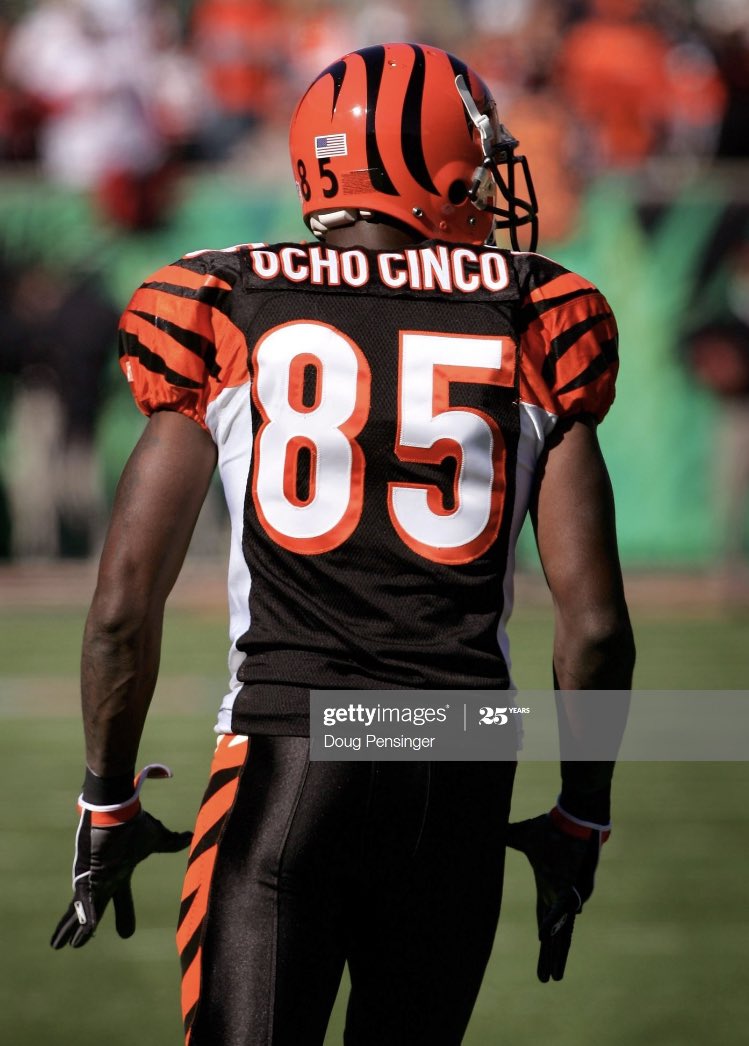 Äç equipment geekïthe chad ocho cinco gimmick was born in when chad johnson donned âocho cincoâ on his jersey for pregame activities rather than the usual âc johnsonâ johnson legally