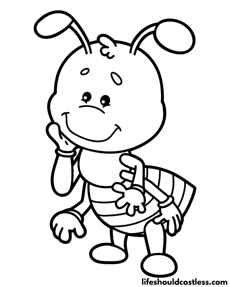 Ant coloring pages free printable pdf templates