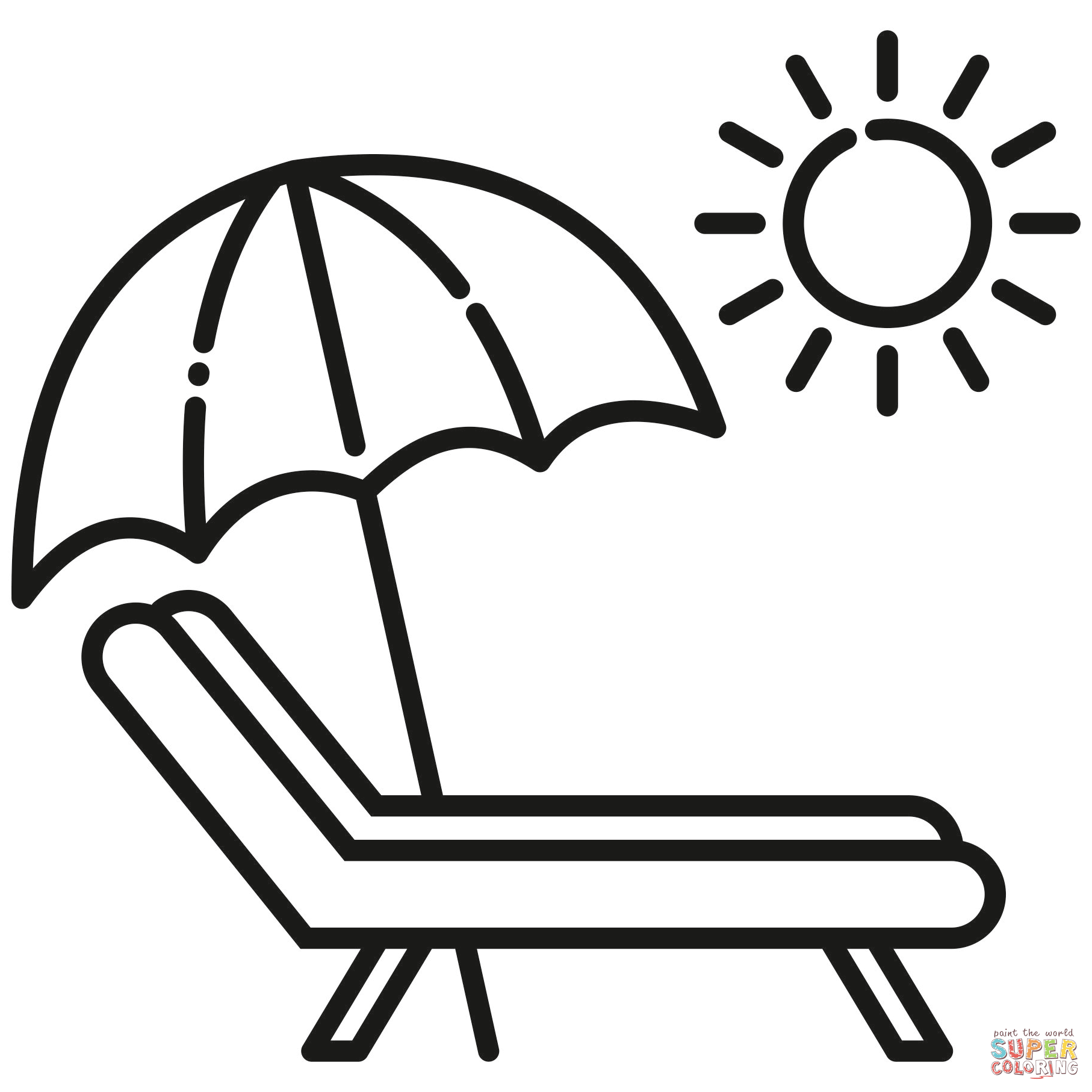 Beach chair coloring page free printable coloring pages