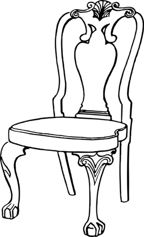 Vintage chair coloring page free printable coloring pages