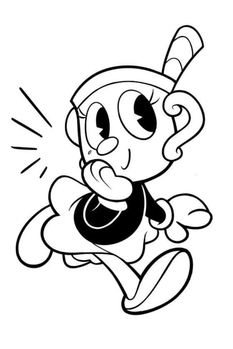 Cupgirl coloring pages from cuphead