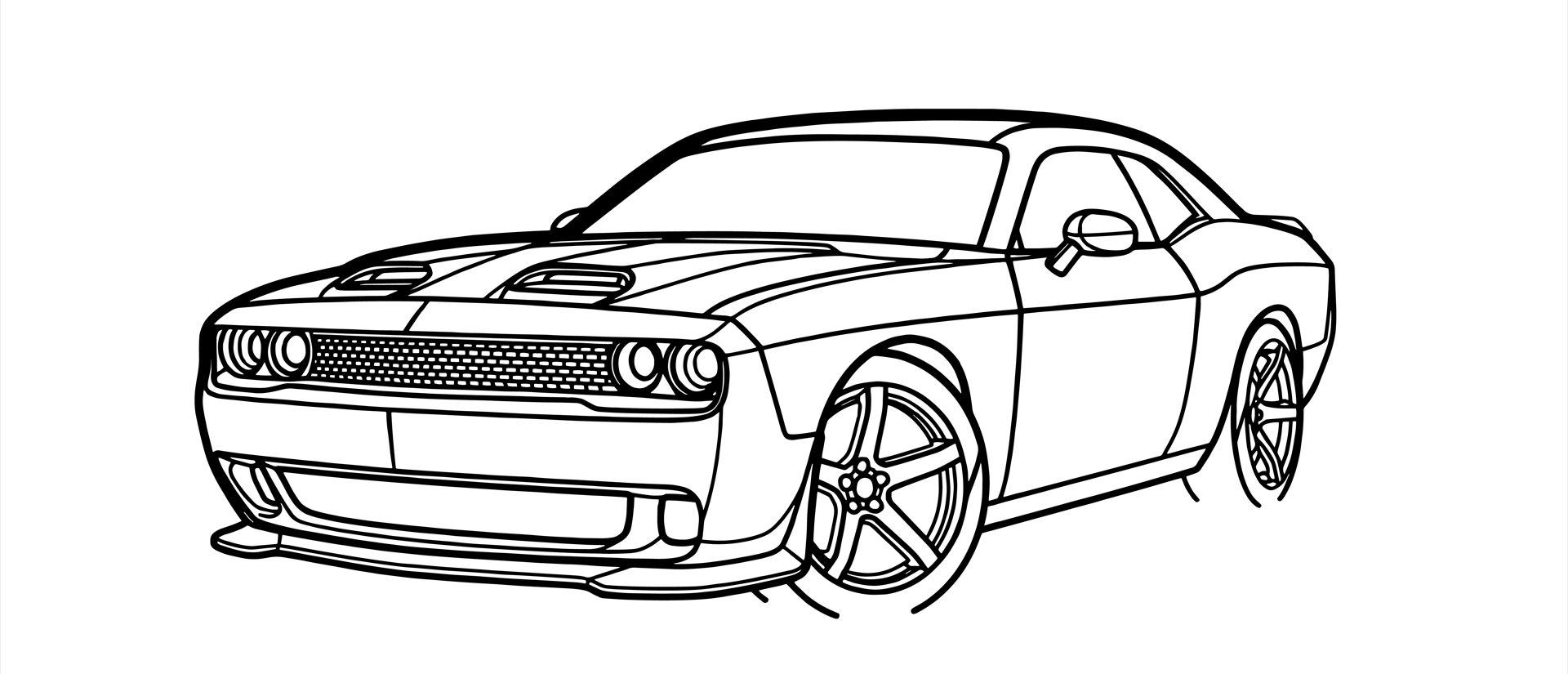 Dodge challenger front silhouette by pino download free stl model