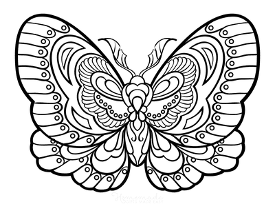 Free butterfly coloring pages for kids adults