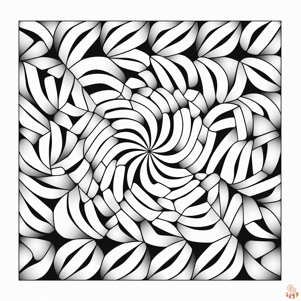 Printable optical illusion coloring pages free for kids and adults