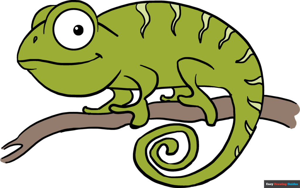 How to draw a chameleon