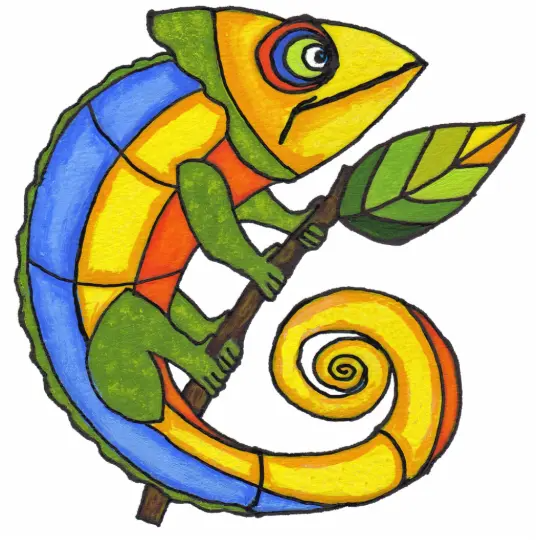Fotoescultura lagarto colorido en una rama zazzle rock painting art colorful lizards rock painting designs