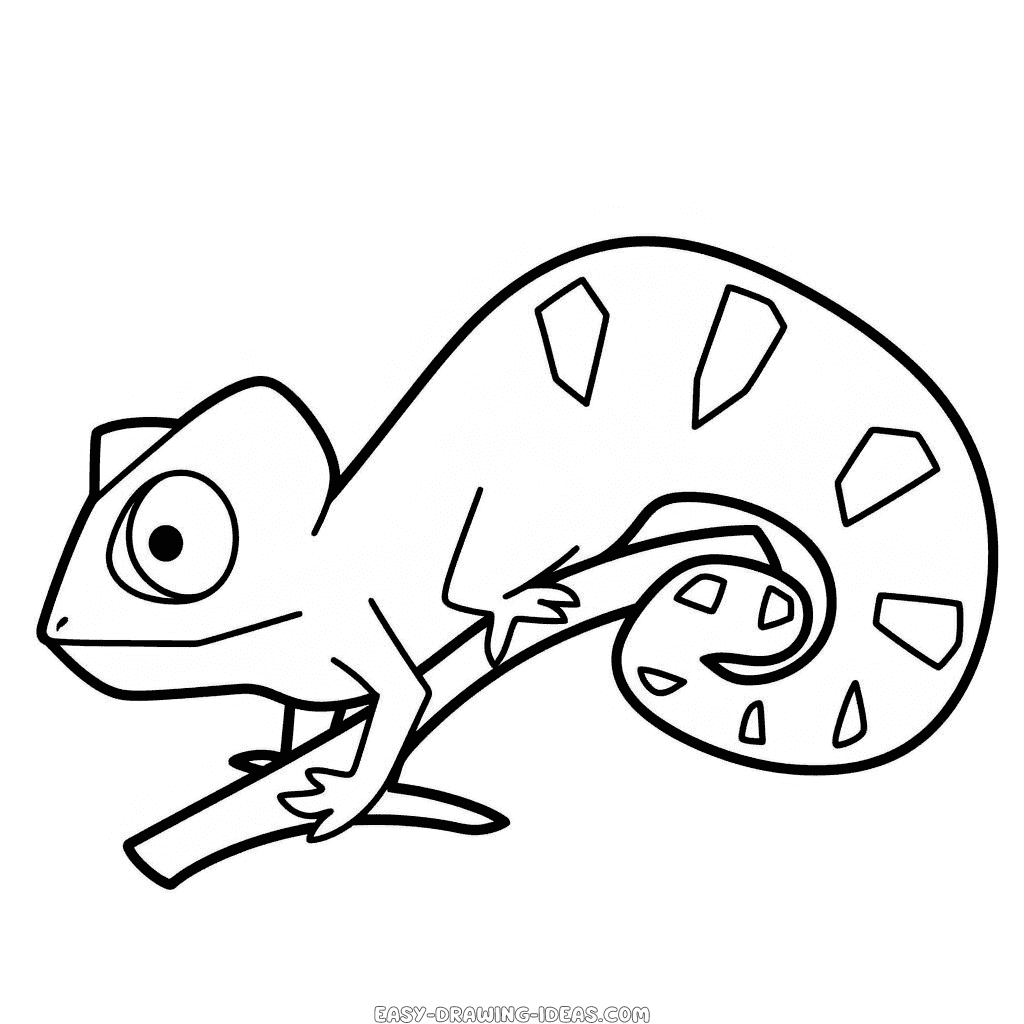 Chameleon easy drawing easy drawing ideas