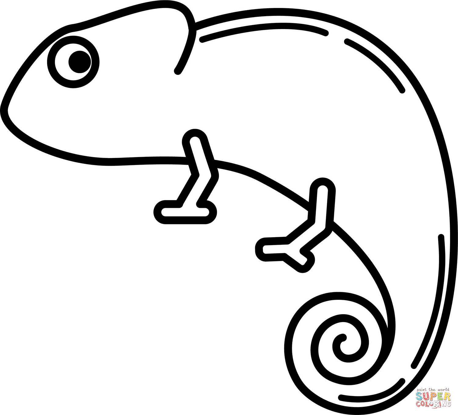 Chameleon coloring page free printable coloring pages