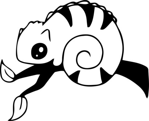 Cute chameleon coloring page free printable coloring pages