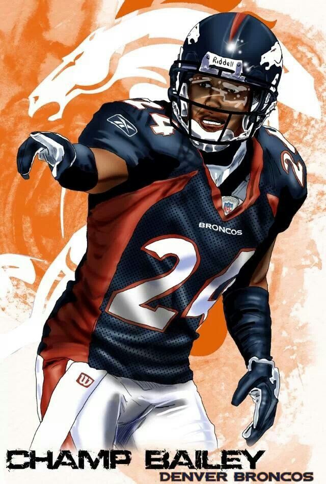 Champ bailey denver broncos football denver broncos art denver broncos logo