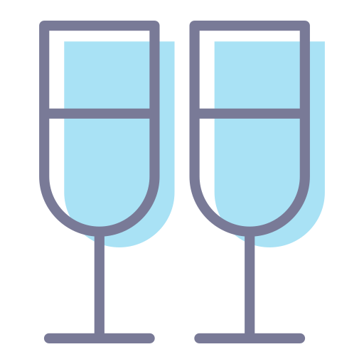 Champagne glass generic color omission icon