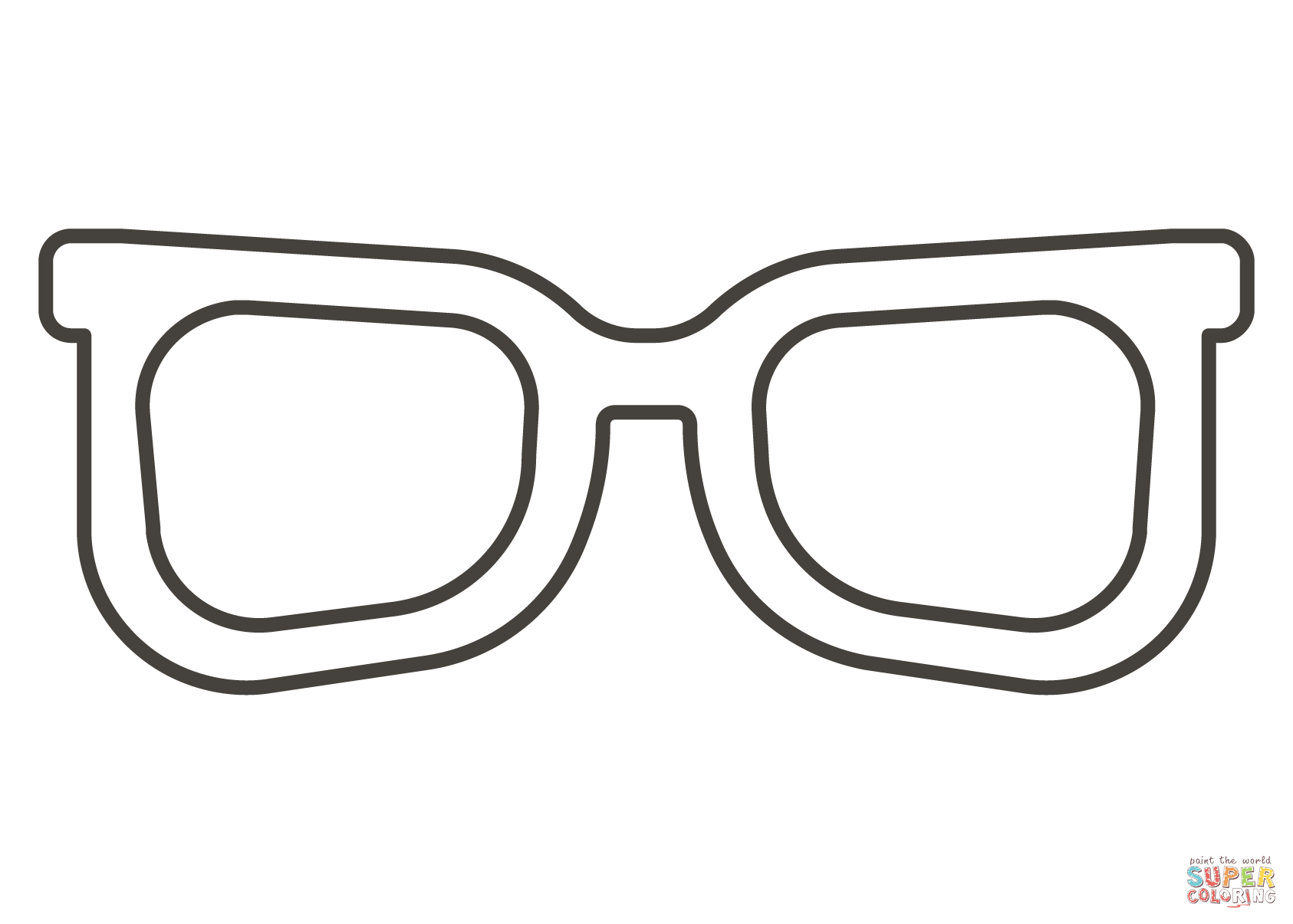 Glasses coloring page free printable coloring pages