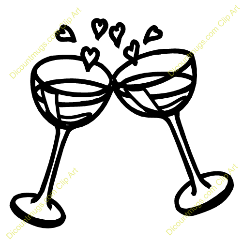 Clipart wine glasses and hearts