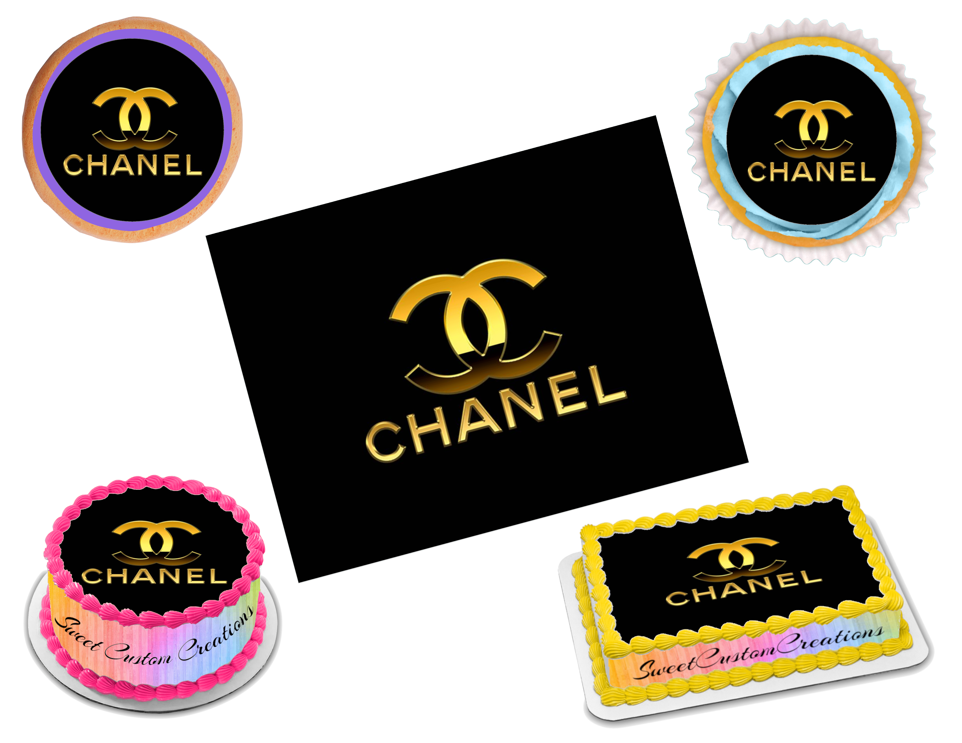 Chanel edible image frosting sheet topper sizes â sweet custom creations